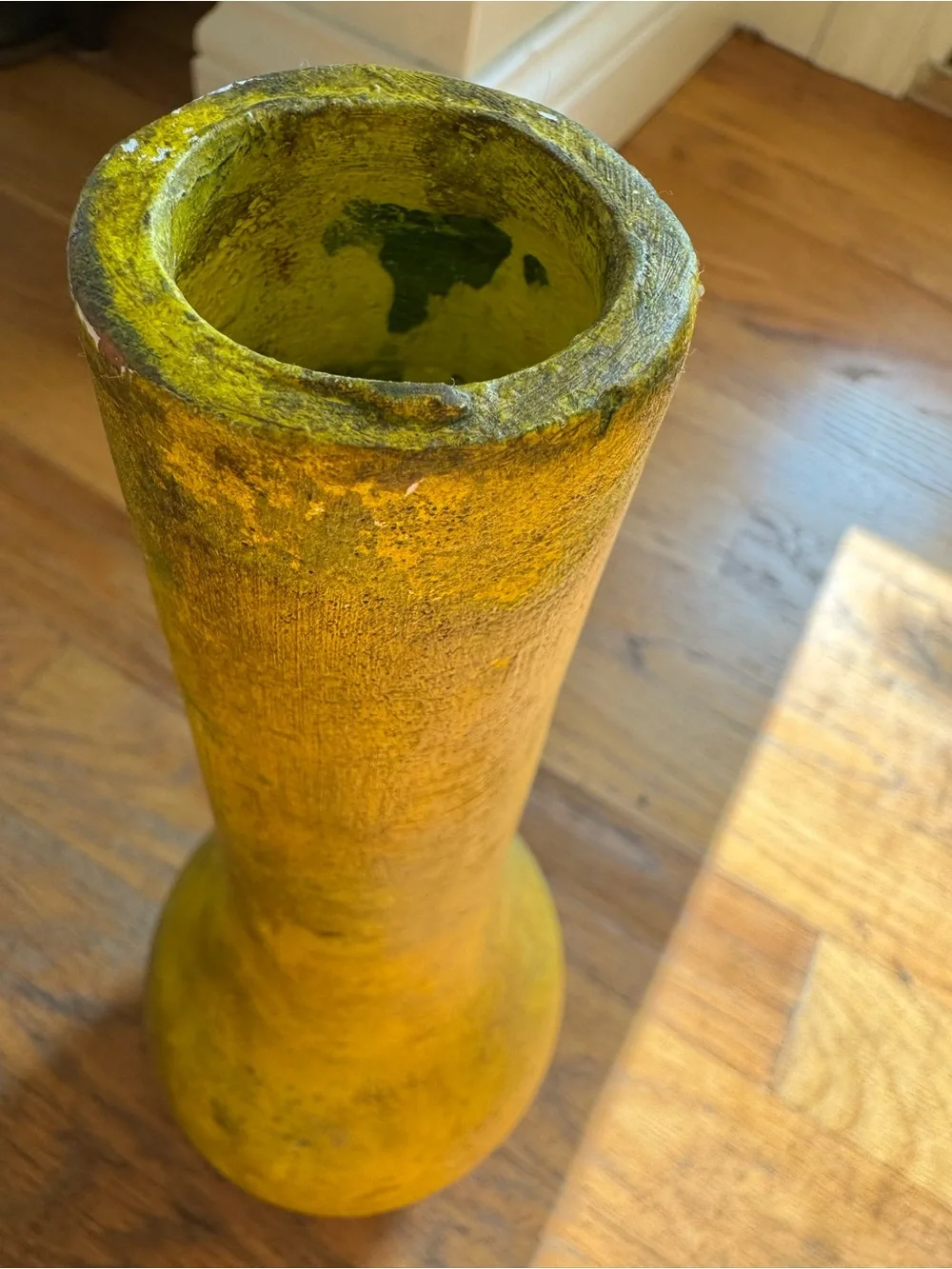 Yellow Decorative Vase - Home Accents, 11 inches tall.